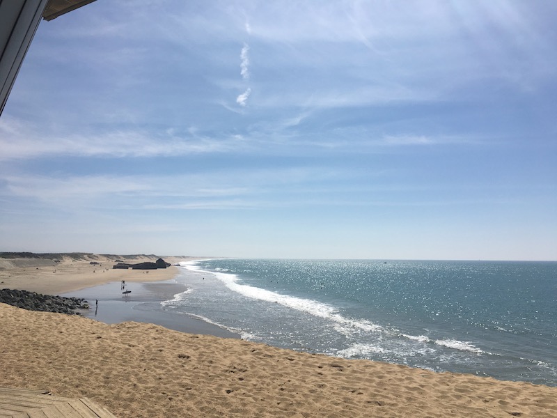 Vue sur la longue plage de Capbreton